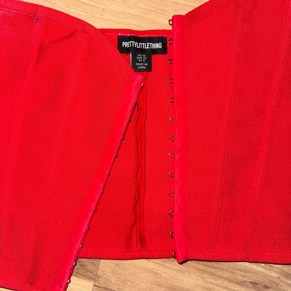 PrettyLittleThing Red Corset
